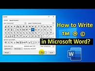 Video thumbnail for How to Write TM in Word | Registered Trademark Symbol | Trademark Symbol | Copyright symbol | ADINAF