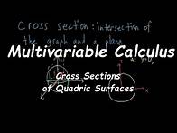 Video thumbnail for [Multivariable Calculus] Cross Sections of Quadric Surfaces