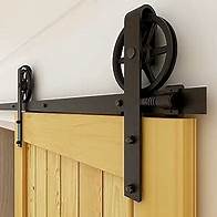 Video thumbnail for 20ft Heavy Duty Sturdy Sliding Barn Door Hardware Kit -Smoothly and Quietly -Fit 120 inch Door Panel (Big Spoke Wheel Hanger J Style)