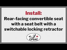 Video thumbnail for Rear-facing convertible car seat with a seat belt: general installation steps