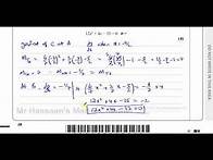 Video thumbnail for WMA11/01, (Edexcel) IAL P1 June 2022, Q10, Differentiation, Straight Lines, Simultaneous Eq
