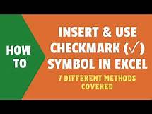 Video thumbnail for Insert a Check Mark (Tick ✓) Symbol in Excel (using Shortcut, Formula, VBA and more)