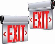 Video thumbnail for Led Edge-Lit Exit Sign ,Brushed Aluminum Housing Double-Sided Mirrored Rotating Acrylic Panel,Hardwired Emergency Exit Signs with Battery Backup, 120V-347VAC,Red Led Emergency Exit Light for Business , UL Listed,Top/Side/Wall Mount(2 Pack)