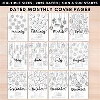 Video thumbnail for 12 Monthly Planner Cover Pages Printable,2025 Monthly Calendars,monthly Dashboards Template,monthly Title Pages Coloring A5 Journal Insert - Etsy