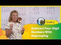 Video thumbnail for Subtract four-digit numbers with regrouping (3rd-4th grade math)