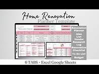 Video thumbnail for Home Renovation Planner Excel Spreadsheet, Home Improvement Planning Google Sheets, Home Remodel
