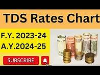 Video thumbnail for TDS rate chart for FY 2023-24 AY 2024-25 | TDS rate chart 2022-23 | TDS Rate Chart AY 2024-25 | TDS