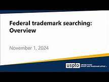 Video thumbnail for Federal trademark searching: Overview