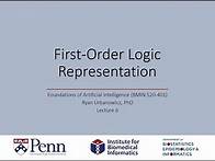 Video thumbnail for Lecture 6: First Order Logic - Representation