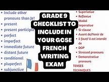 Video thumbnail for Grade 9 checklist to include in your GCSE French Writing exam