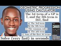 Video thumbnail for GEOMETRIC SEQUENCE USING CALCULATOR: 5 fast and easy steps to follow | casio fx-991 ex classwiz