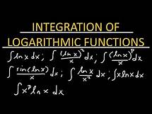 Video thumbnail for Integration of logarithmic functions - Calculus