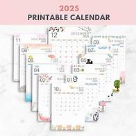 Video thumbnail for Cute 2025 Calendar Template Printable | Kids and Students | A4 & US Letter | Ready to Use PDF | School Planner Wall Calendar - Etsy