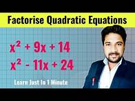 Video thumbnail for Factorization Method | Factorisation of Algebraic Expressions Class 8 | Factorise Quadratic Equation