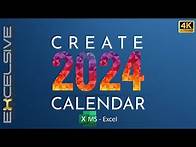 Video thumbnail for Create a Dynamic & Printable Calendar for Any Year in Excel (2024 & Beyond!)