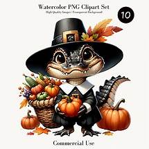 Video thumbnail for Thanksgiving Digital Clipart Set, Cute Thanksgiving Alligator Clipart, Harvest Turkey Day, Autumn Animal PNG, Fall Clipart, Download - Etsy