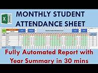 Video thumbnail for Monthly Student Attendance Sheet in Excel with Year Summary | Step by Step Tutorial