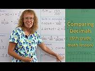 Video thumbnail for Comparing decimals (6th grade math lesson)