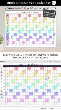 Video thumbnail for Editable 2024 Calendar Printable Year Planner