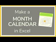 Video thumbnail for How to Create a Month Calendar in Excel - Tutorial 📆