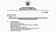 Video thumbnail for DepEd Order 009, s. 2024 - Implementing Guidelines on the School Calendar and Activities for the School Year 2024–2025