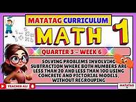 Video thumbnail for GRADE 1 MATH 1 QUARTER 3 WEEK 6 (MATATAG)