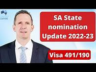 Video thumbnail for South Australia Skilled Visa 491 and 190 Update 2022-23 - Incentives for SA Graduates & Regional SA