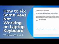 Video thumbnail for How to Fix Some Keys Not Working on Laptop Keyboard in Windows 10 & 11