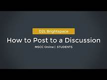 Video thumbnail for How to post to a discussion