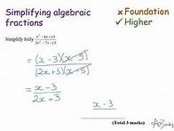 Video thumbnail for Simplifying algebraic fractions | Higher GCSE | JaggersMaths