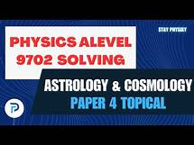 Video thumbnail for Astronomy & Cosmology | 9702 A2 | GCE A LEVEL | Paper 4 | Chapter 25 | Topical past papers solving
