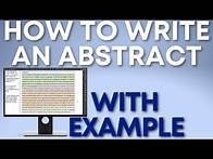 Video thumbnail for How to Write a Research Abstract for a Research Article: 7 Components of an Abstract with an Example