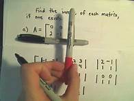 Video thumbnail for How to Find the Inverse of a 3x3 Matrix