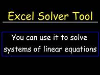 Video thumbnail for How To Use The Solver Tool In Excel To Solve Systems of Linear Equations In Algebra
