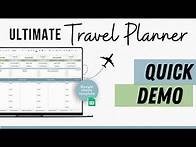 Video thumbnail for Travel Planner Google Sheets - Vacation Budget, Expense Tracker, Trip Schedule, Packing List
