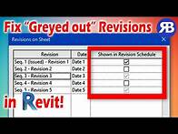 Video thumbnail for Revit Snippet: Unlock Greyed Out Revisions on Sheet