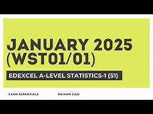 Video thumbnail for Edexcel A-Level Statistics 1 (S1) | January 2025 WST01/01 | Full Exam Paper Walkthrough