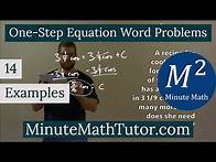 Video thumbnail for One-Step Equation Word Problems | 14 Examples