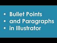 Video thumbnail for How to Make Bullet Points in Illustrator