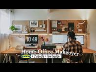 Video thumbnail for Home office makeover on low budget with IKEA hacks! Office for 2