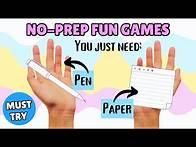 Video thumbnail for NO PREPARATION: Games & Activities for English Class! ONLY Pens & Papers