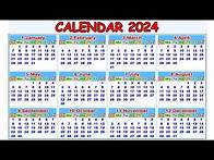 Video thumbnail for Calendar 2024 with Holidays | Kalendar 2024 | Hindu festival with holidays 2024 | Calendar 2024