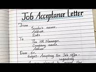 Video thumbnail for Job Acceptance Letter//Joining Letter format//Letter writing//Neat and clean handwriting