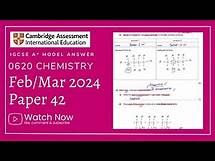 Video thumbnail for IGCSE Chemistry Paper 42 - Feb/March 2024 - 0620/42/F/M/24 FULLY SOLVED