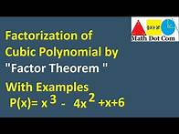 Video thumbnail for How to Factor Cubic Polynomial by Factor Theorem | Cubic Polynomial Factoring | Math Dot Com