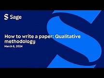 Video thumbnail for How to write a paper: Qualitative methodology