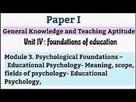 Video thumbnail for Psychological foundations of Education