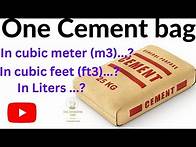 Video thumbnail for How to calculate the volume of cement bag | in cubic meter | In cubic feet | In liters.