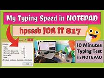Video thumbnail for 10 Minutes Typing Test for HPSSSB JOA IT 817 | Notepad Typing Test | My Typing Speed | Study Shorts