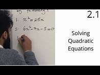 Video thumbnail for Edexcel AS Maths : 2.1 Solving Quadratic Equations